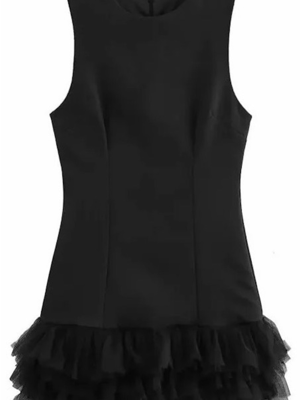Heyson Black Sleeveless Ruffle Hem mini Dress SIZE SMALL